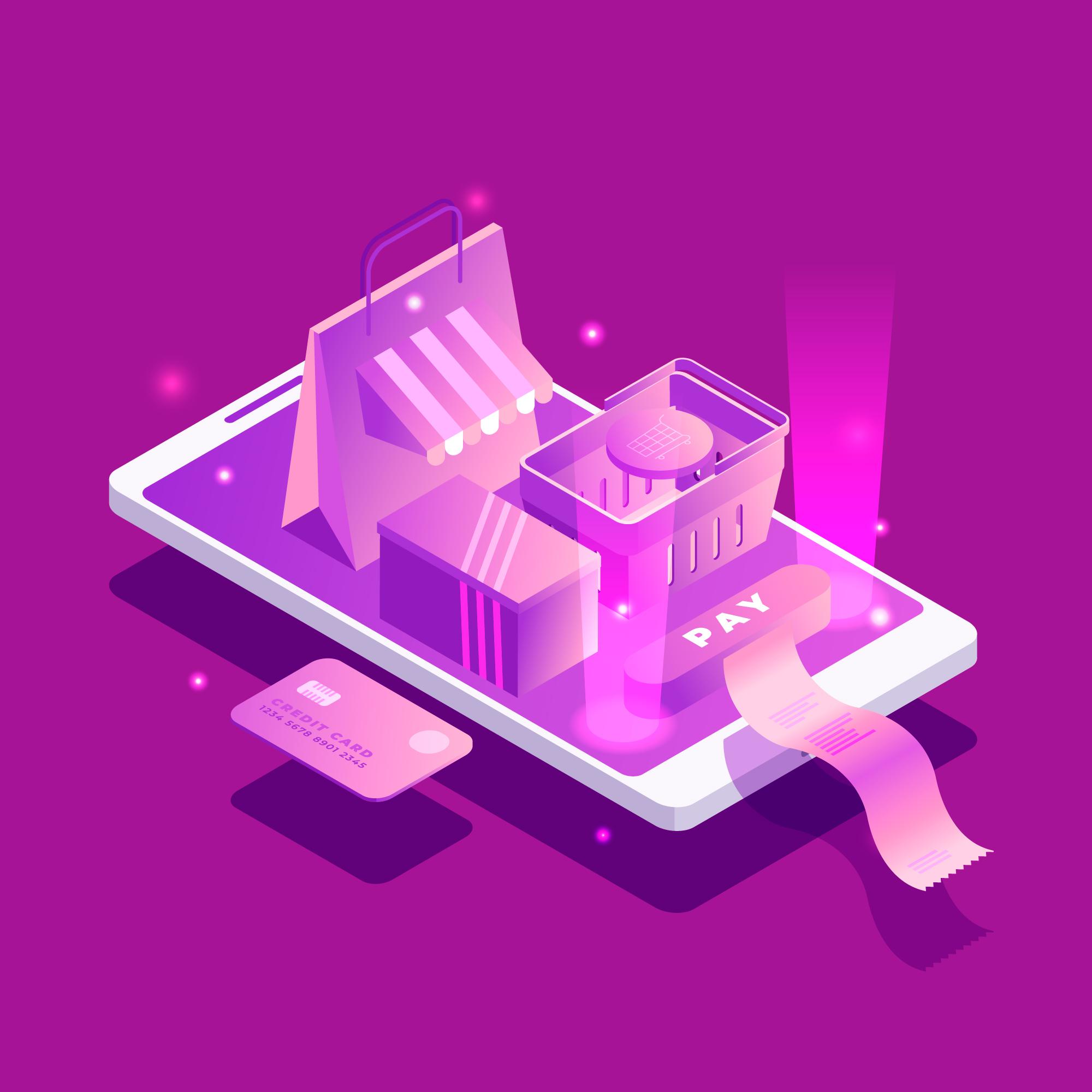 Ecommerce development abstract system visual