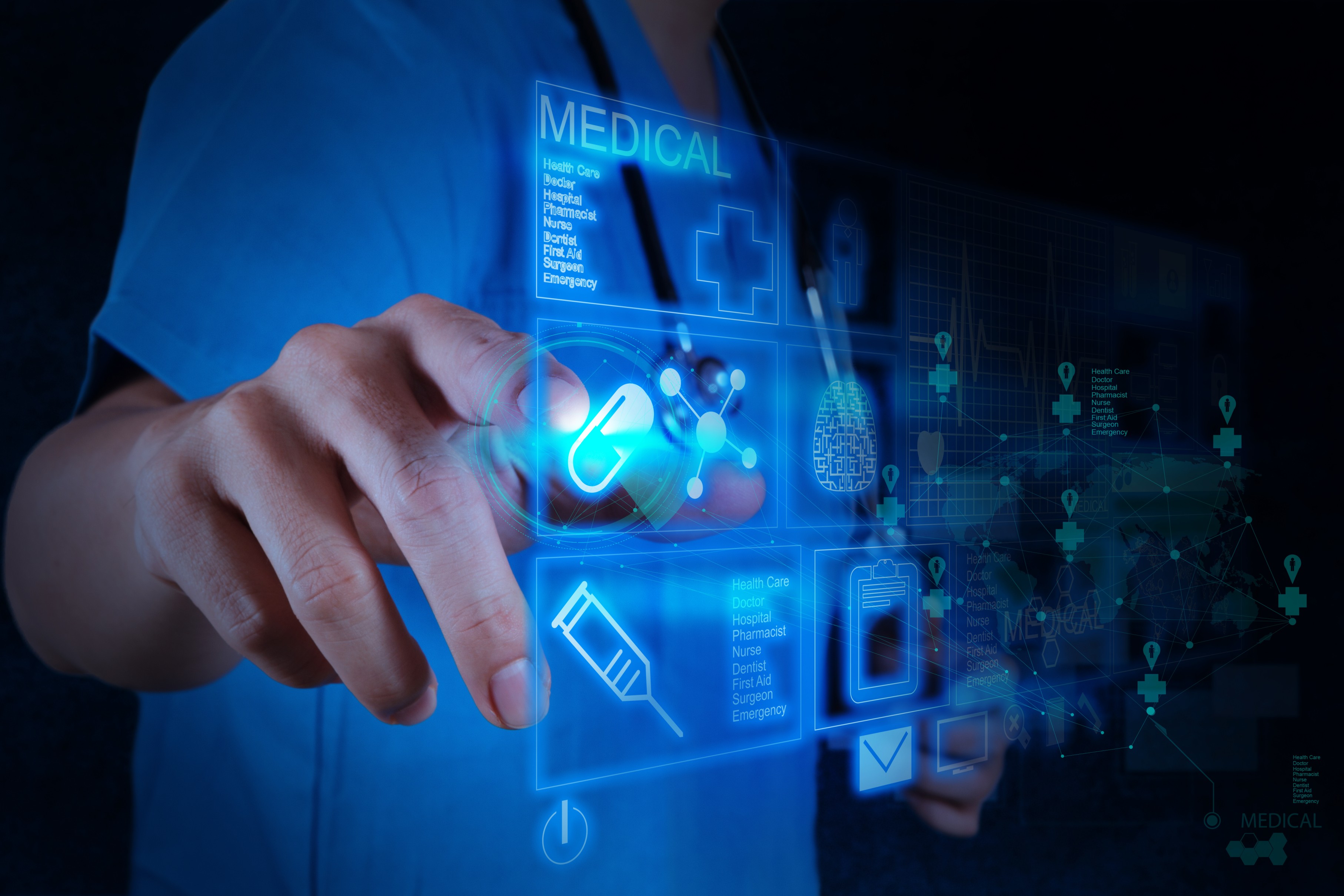 Abstract connected health systems visual